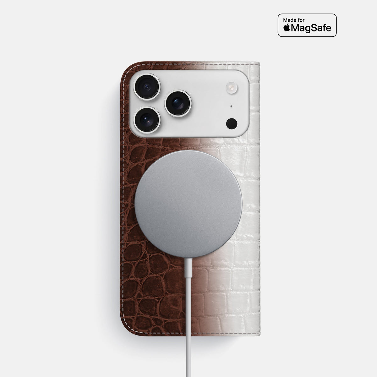 Folio Slim Case For iPhone 18 Pro In Himalayan Crocodile -3 | Dark-Brown