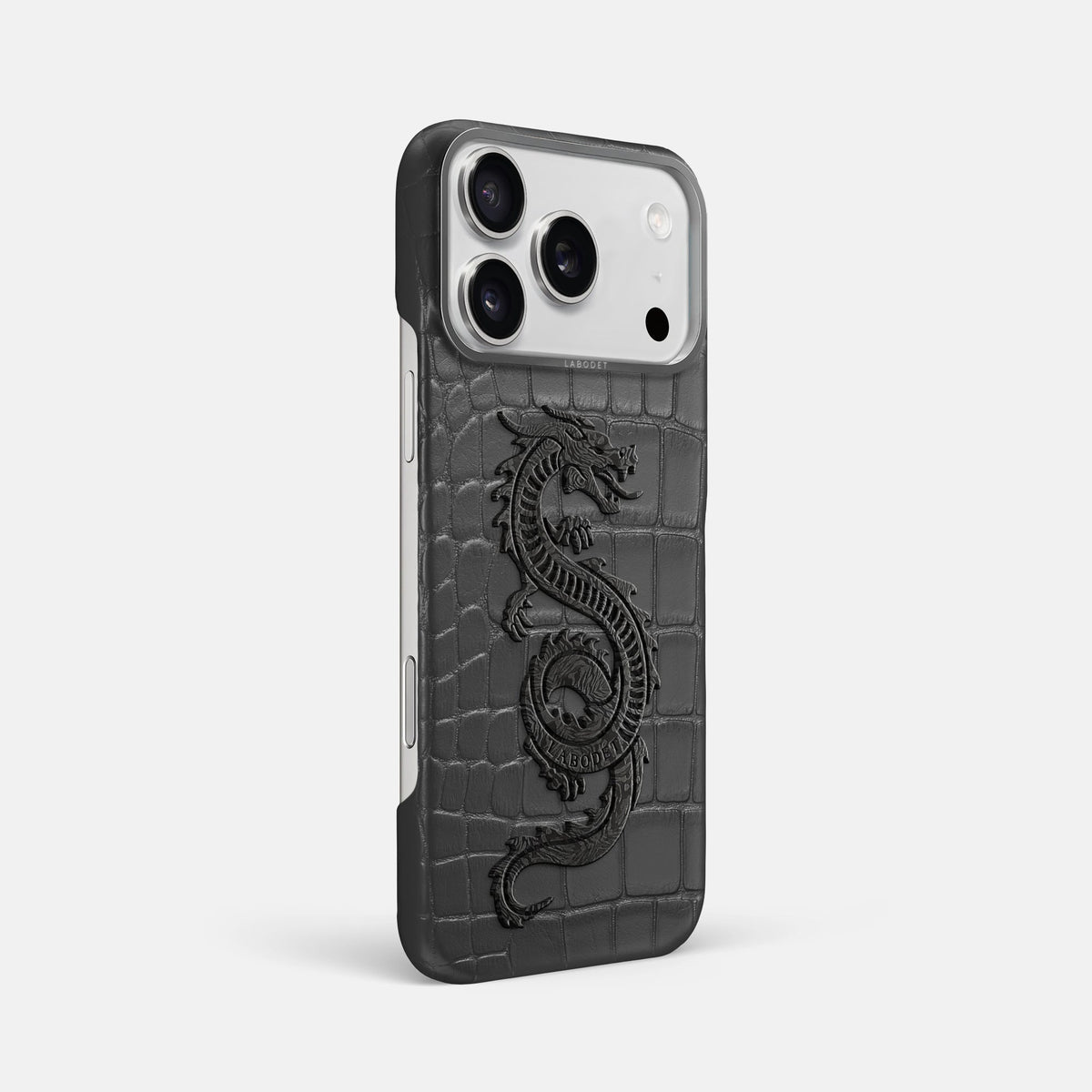 Classic Case With Carbon Dragon For iPhone 18 Pro Max In Alligator -2 | Grey-Steel