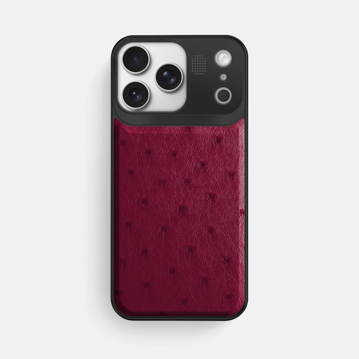 Metal Case For iPhone 17 Pro Max In Ostrich -1 | Bordeaux-Black