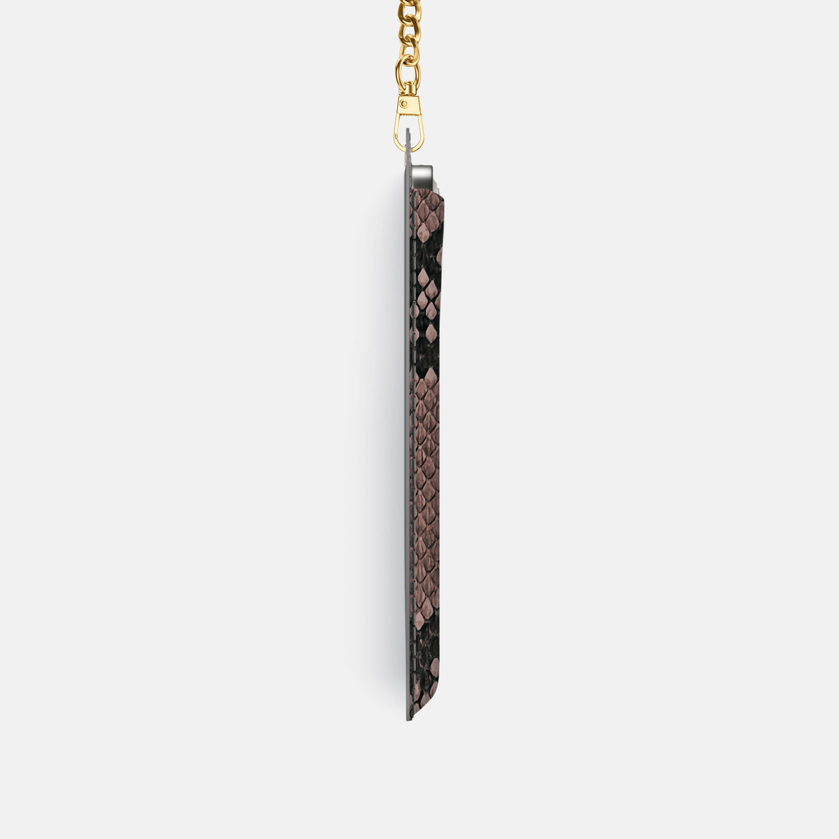 Crossbody Bag For iPhone 17 Pro In Deluxe Python -4 | Mahogany-Brown-Gold