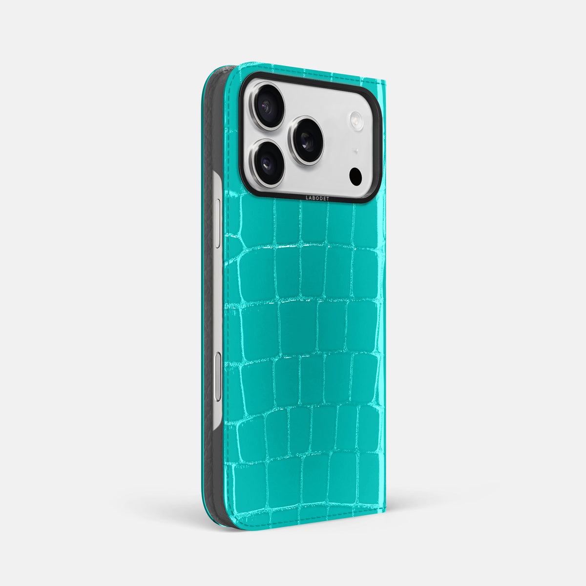 Folio Case For iPhone 18 Pro Max In Shiny Alligator -1 | Mint-Black