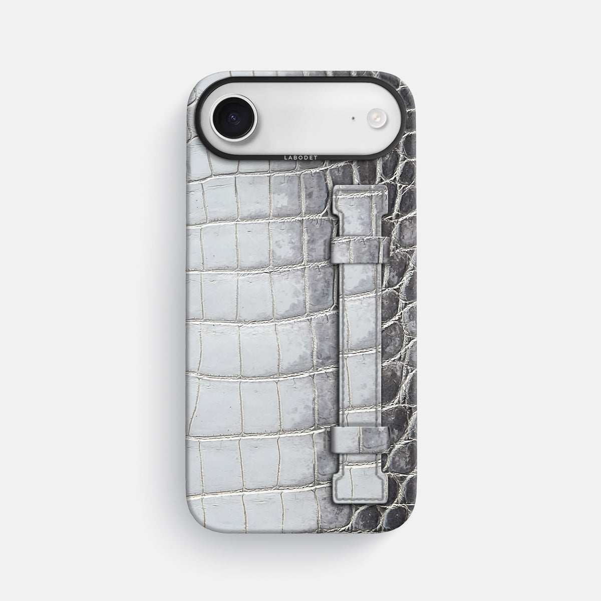 Handle Case For iPhone 17 Air In Himalayan Crocodile -1 | Silver-Black