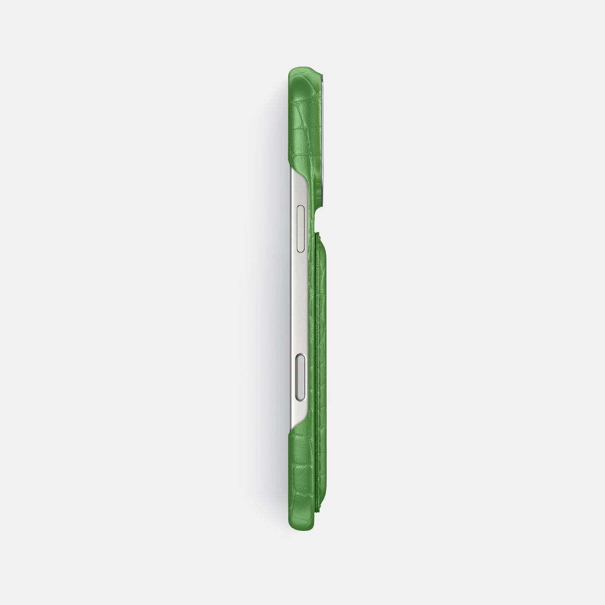 Double Card Case For iPhone 17 Pro Max In Alligator -3 | Apple-Green-Steel