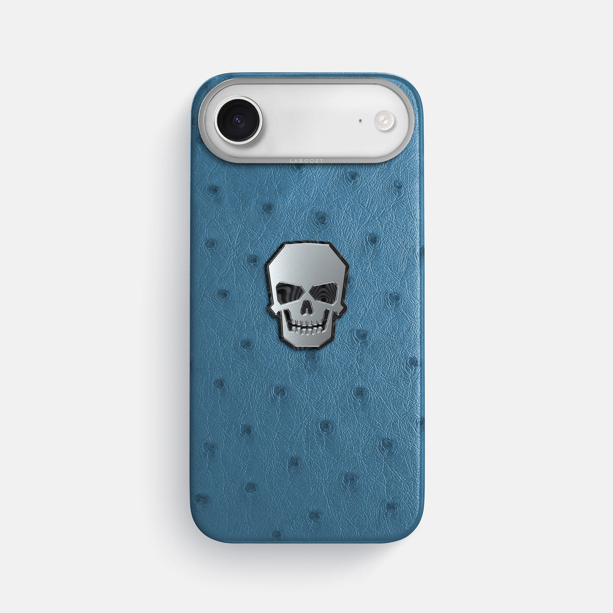 Classic Case With Titanium Skull For iPhone 17 Air In Ostrich -1 | Blue-Jeans-Steel