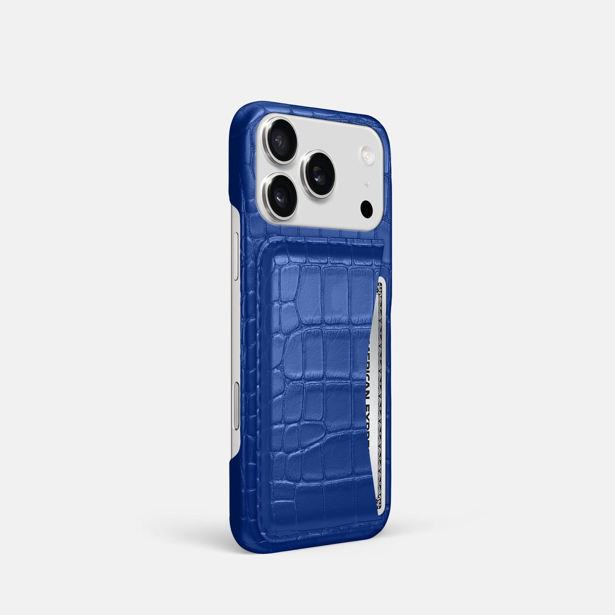 Slim Card Case For iPhone 18 Pro In Alligator -2 | Royal-Blue