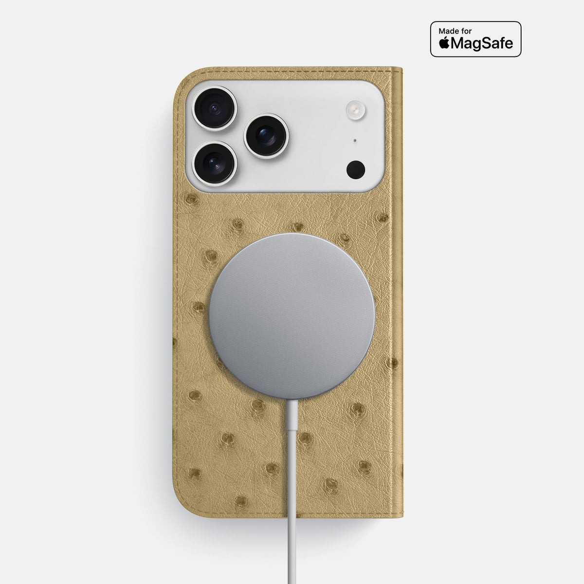 Folio Slim Case For iPhone 18 Pro Max In Ostrich -3 | Desert-Sand