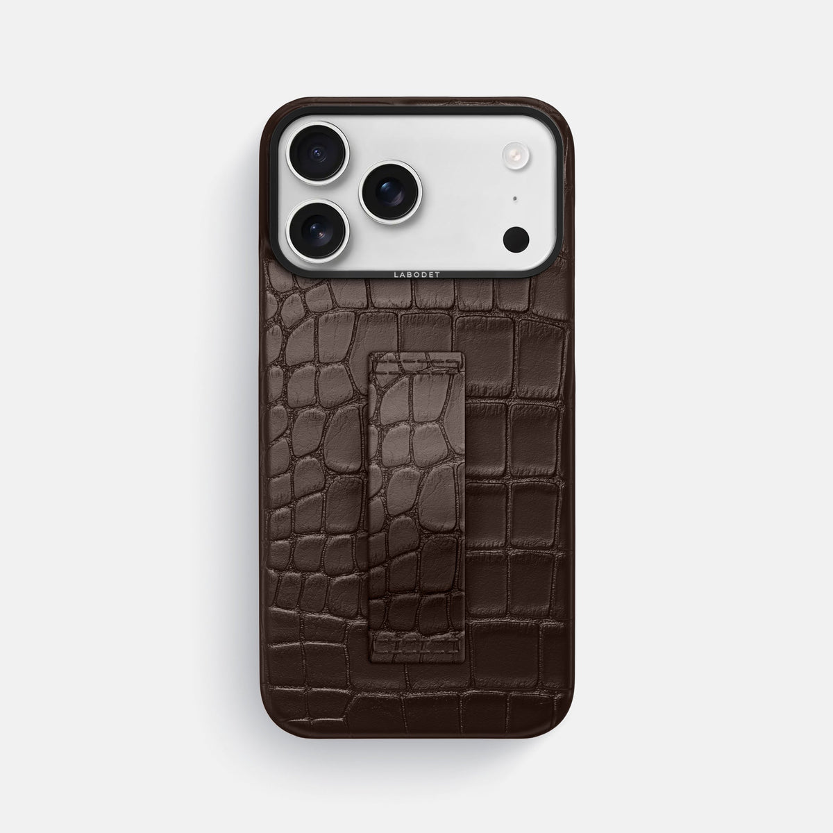 Finger Case For iPhone 18 Pro Max In Alligator -1 | Dark-Brown-Black
