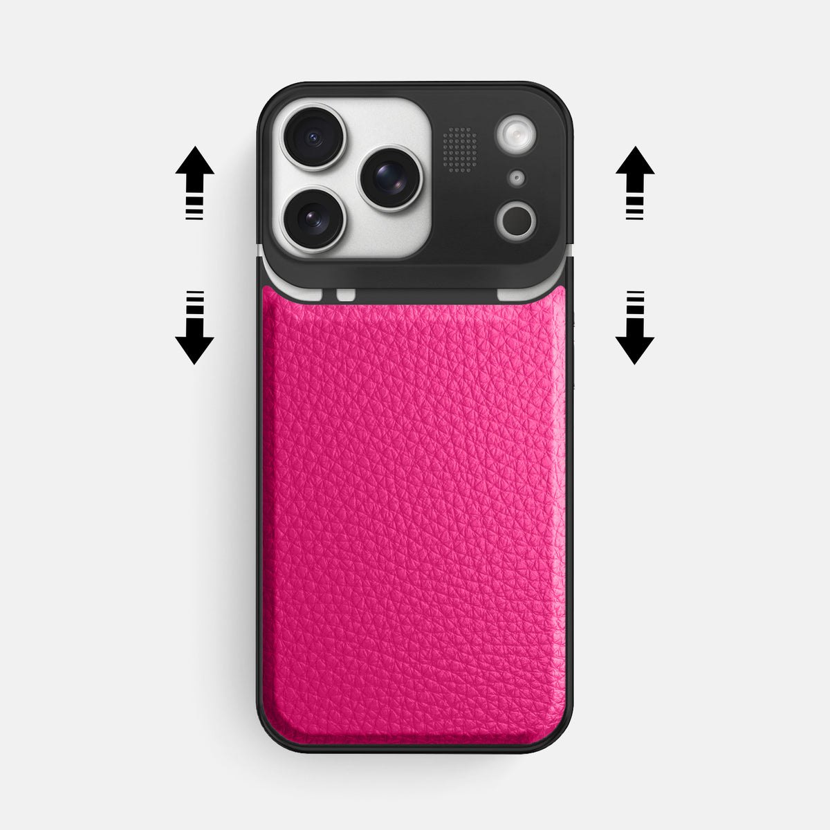 Metal Case For iPhone 17 Pro Max In Calf -2 | Magenta-Black