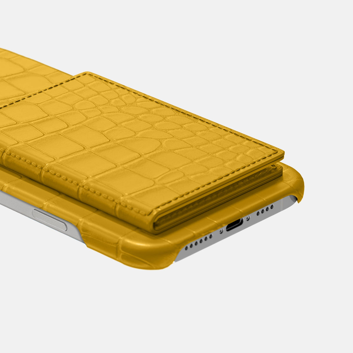 Bi-Fold Case For iPhone 18 Pro In Alligator -4 | Yellow-Black