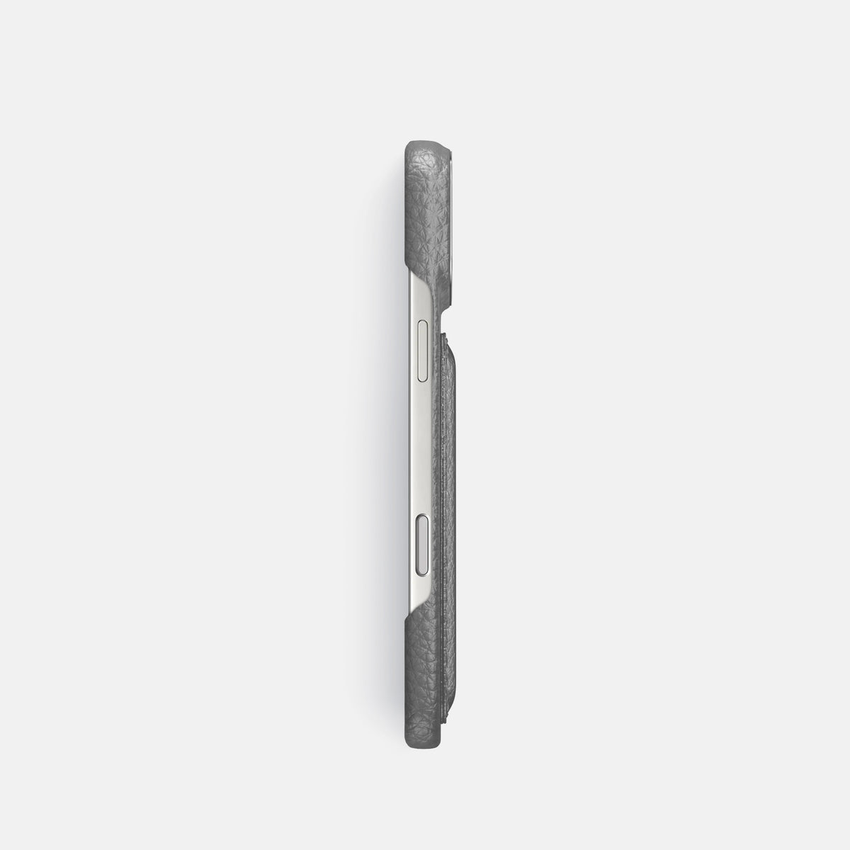 Double Card Case For iPhone 17 Pro In Calf -3 | Souris-Steel