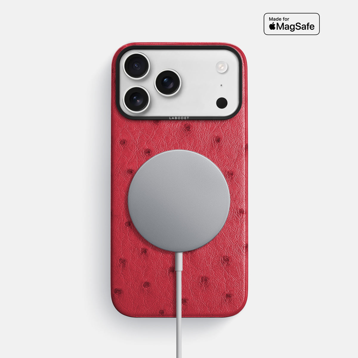 Classic Case For iPhone 17 Pro Max In Ostrich -5 | Red-Black