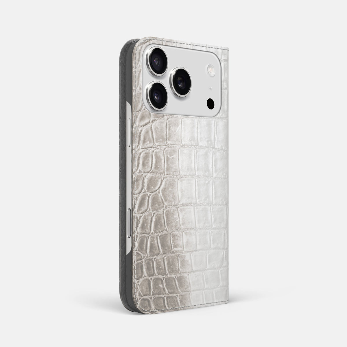 Folio Slim Case For iPhone 18 Pro Max In Himalayan Crocodile -1 | Grey