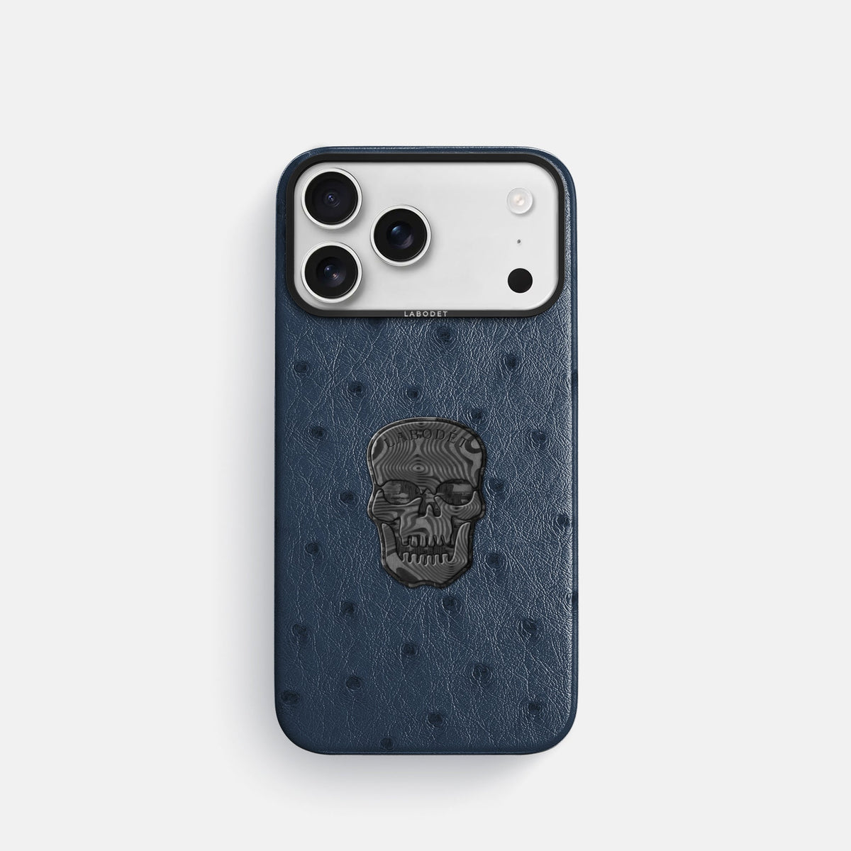 Classic Case With Carbon Skull For iPhone 18 Pro In Ostrich -1 | Navy-Blue-Black