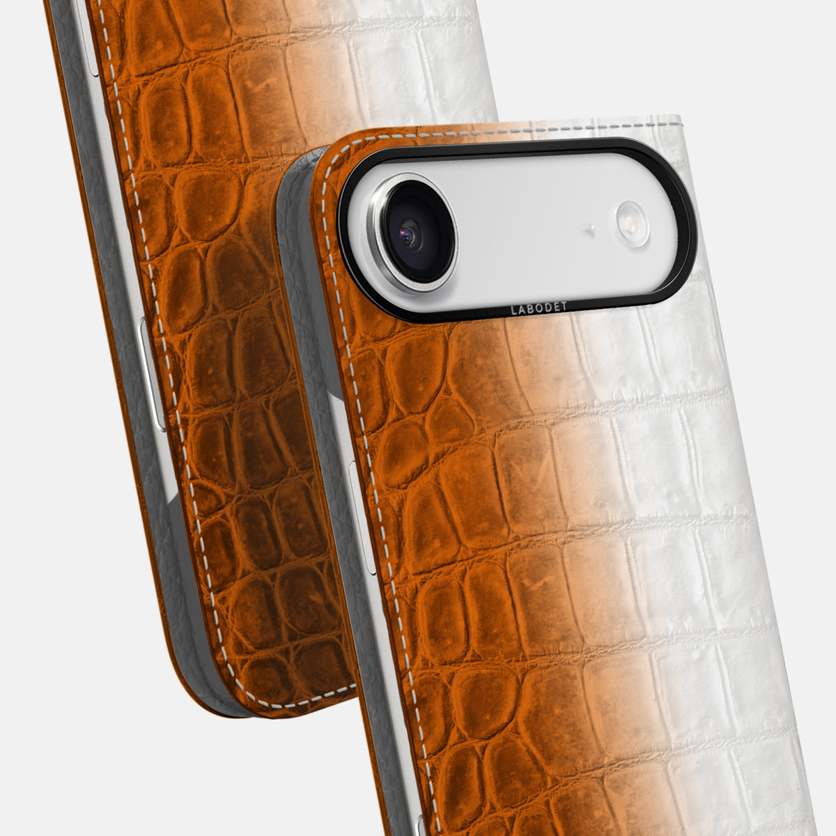 Folio Case For iPhone 17 Air In Himalayan Crocodile -5 | Orange-Black