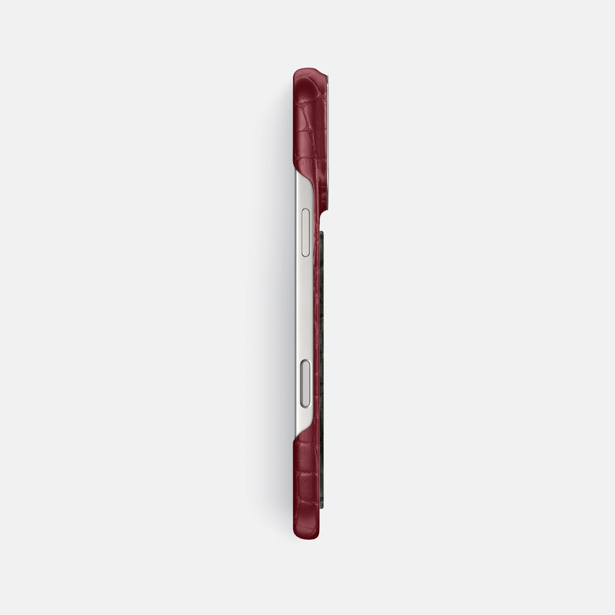Classic Case With Carbon Dragon For iPhone 18 Pro Max In Alligator -3 | Burgundy-Steel