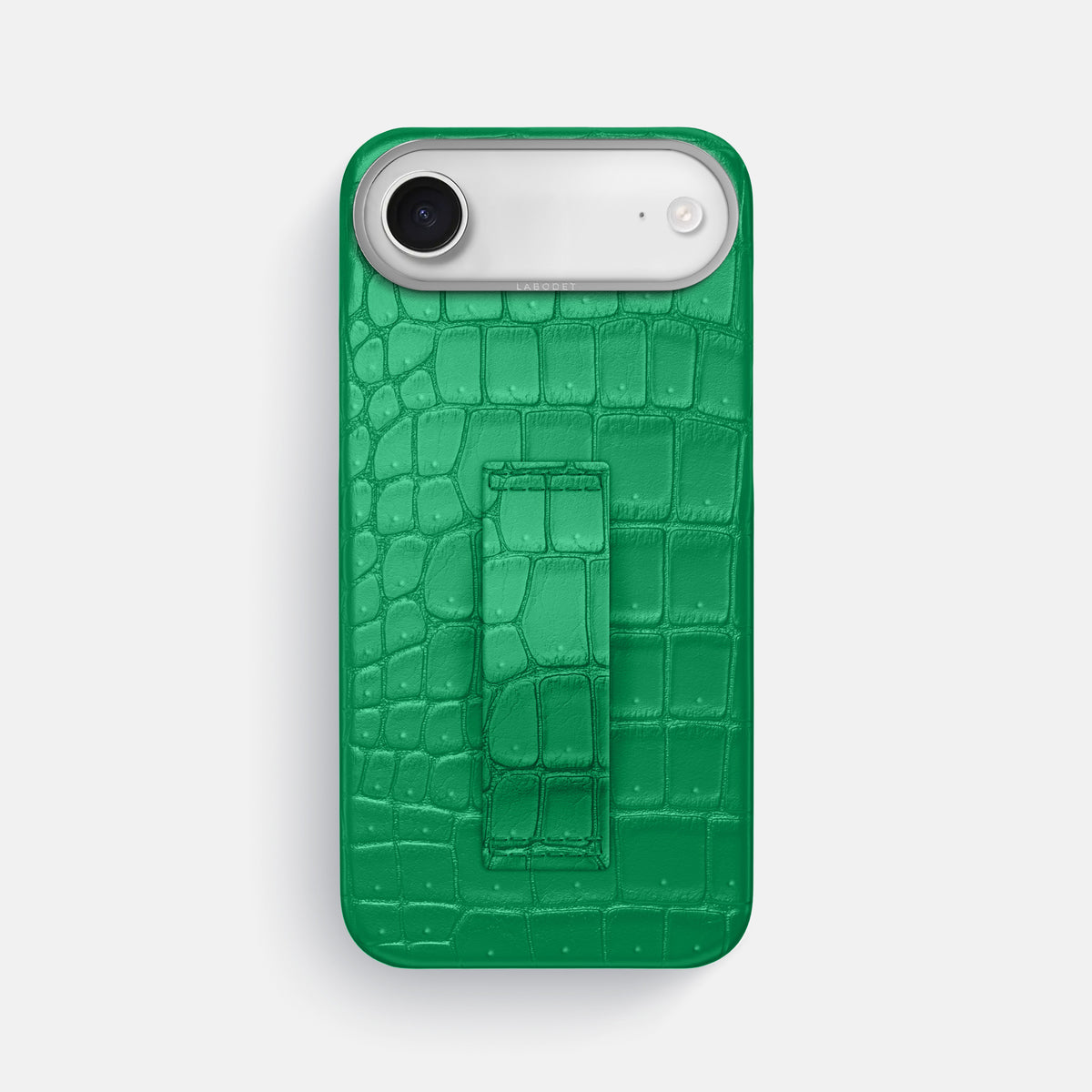 Finger Case For iPhone 17 Air In Porosus Crocodile -1 | Cactus-Green-Steel