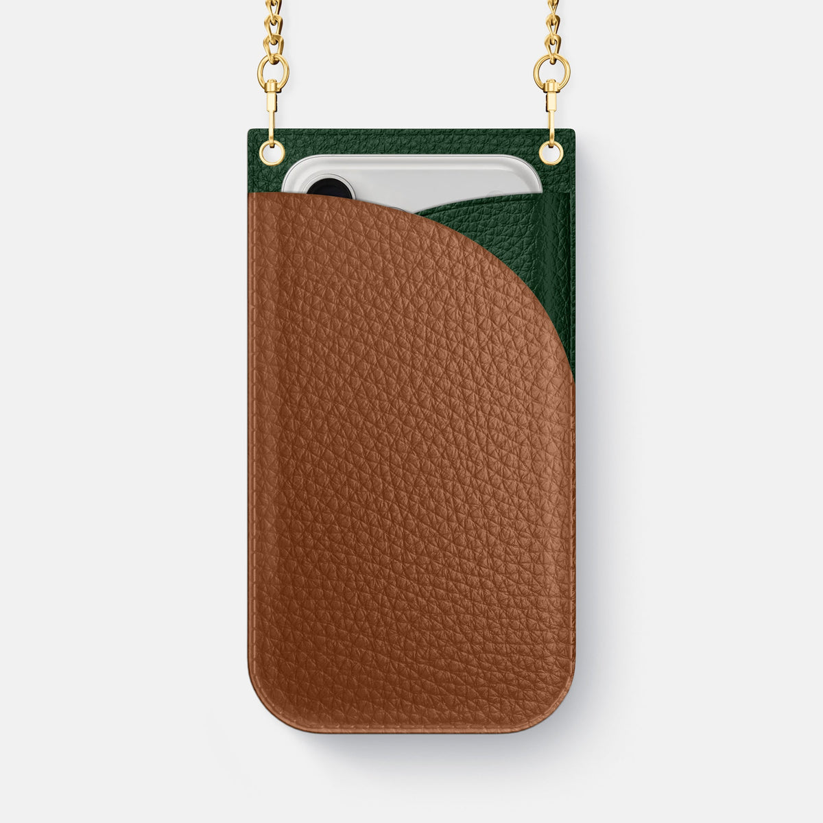 Crossbody Bag For iPhone 18 Pro Max In Calf -1 | Caramel-Gold