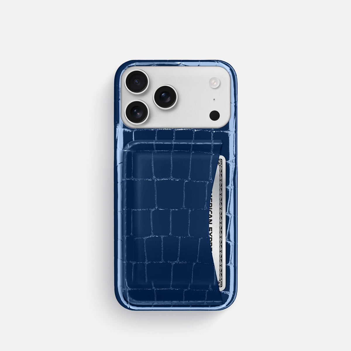 Slim Card Case For iPhone 18 Pro In Shiny Alligator -1 | Mediterranean