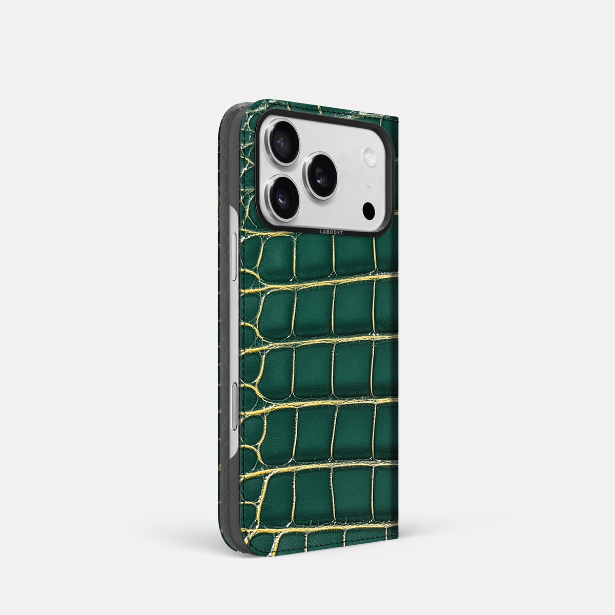 Folio Case For iPhone 17 Pro In Patina Alligator -1 | Cambridge-Black