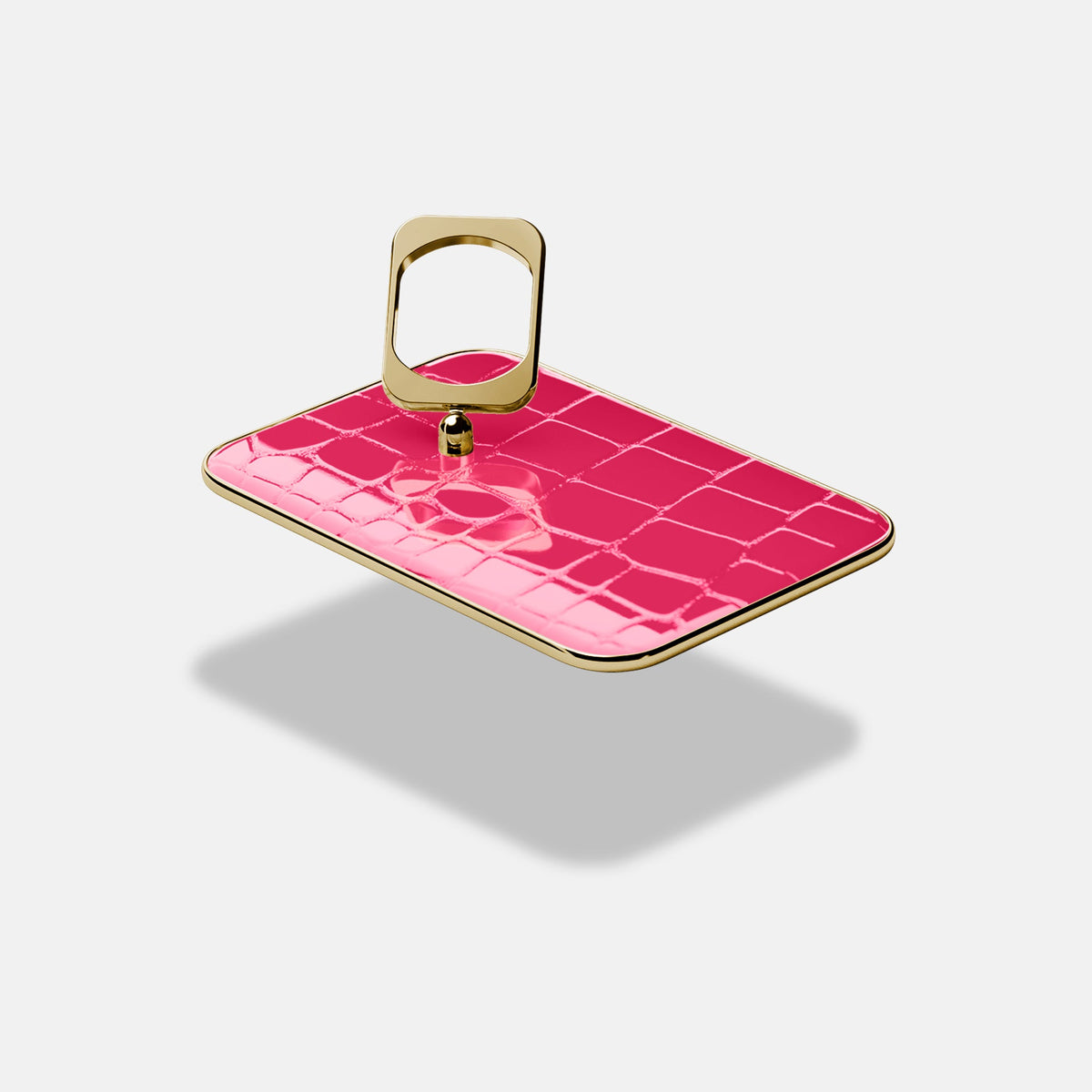 MagSafe Ring For iPhone 18 Pro In Shiny Alligator -4 | Pink-Panther-Gold