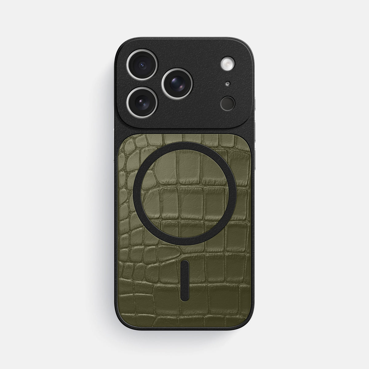 MagSafe Mask For iPhone 18 Pro Max In Alligator -3 | Kaki-Green