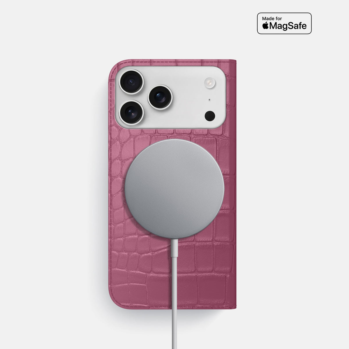 Folio Slim Case For iPhone 18 Pro In Alligator -3 | Pink-Lagoon