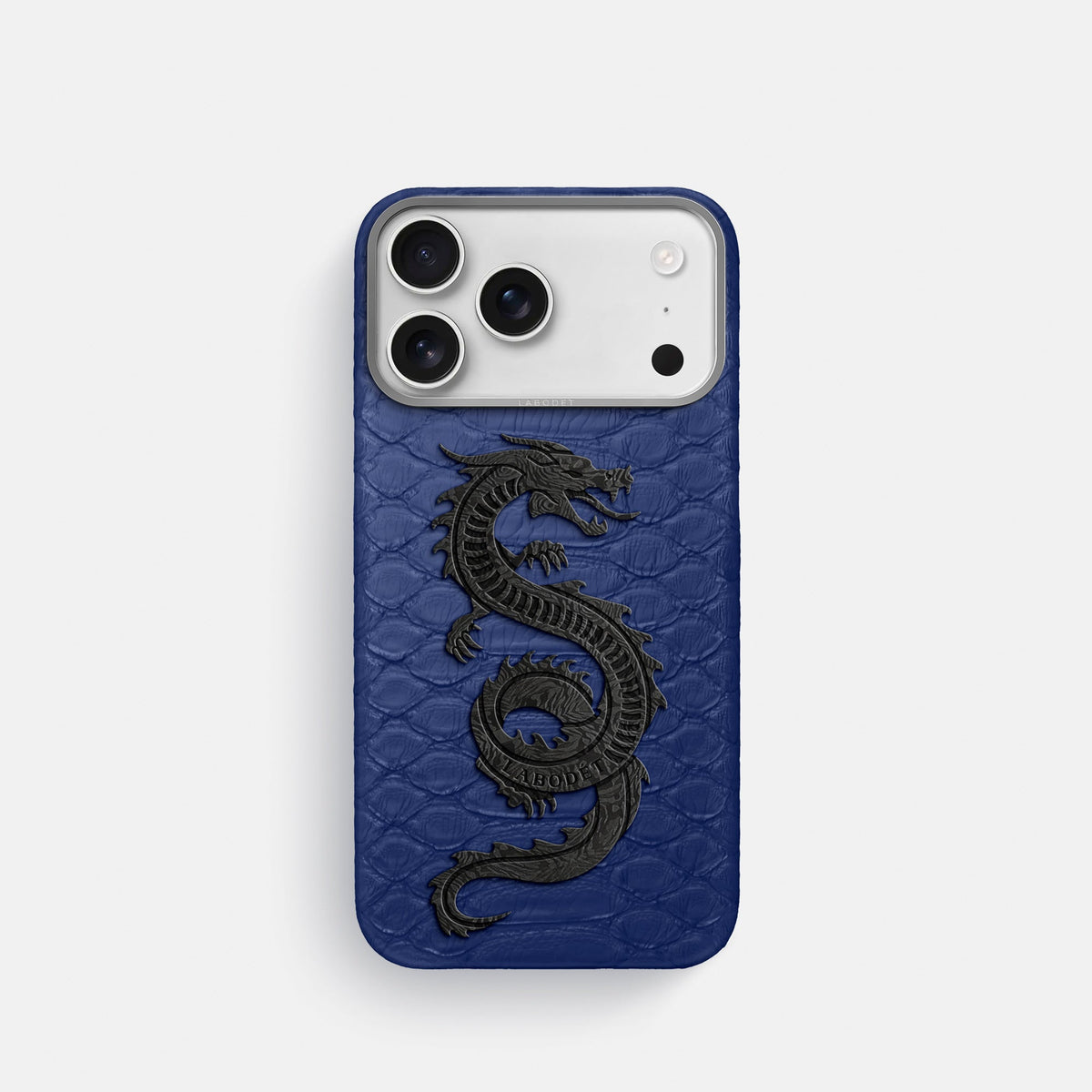 Classic Case With Carbon Dragon For iPhone 18 Pro In Python -1 | Royal-Blue-Steel