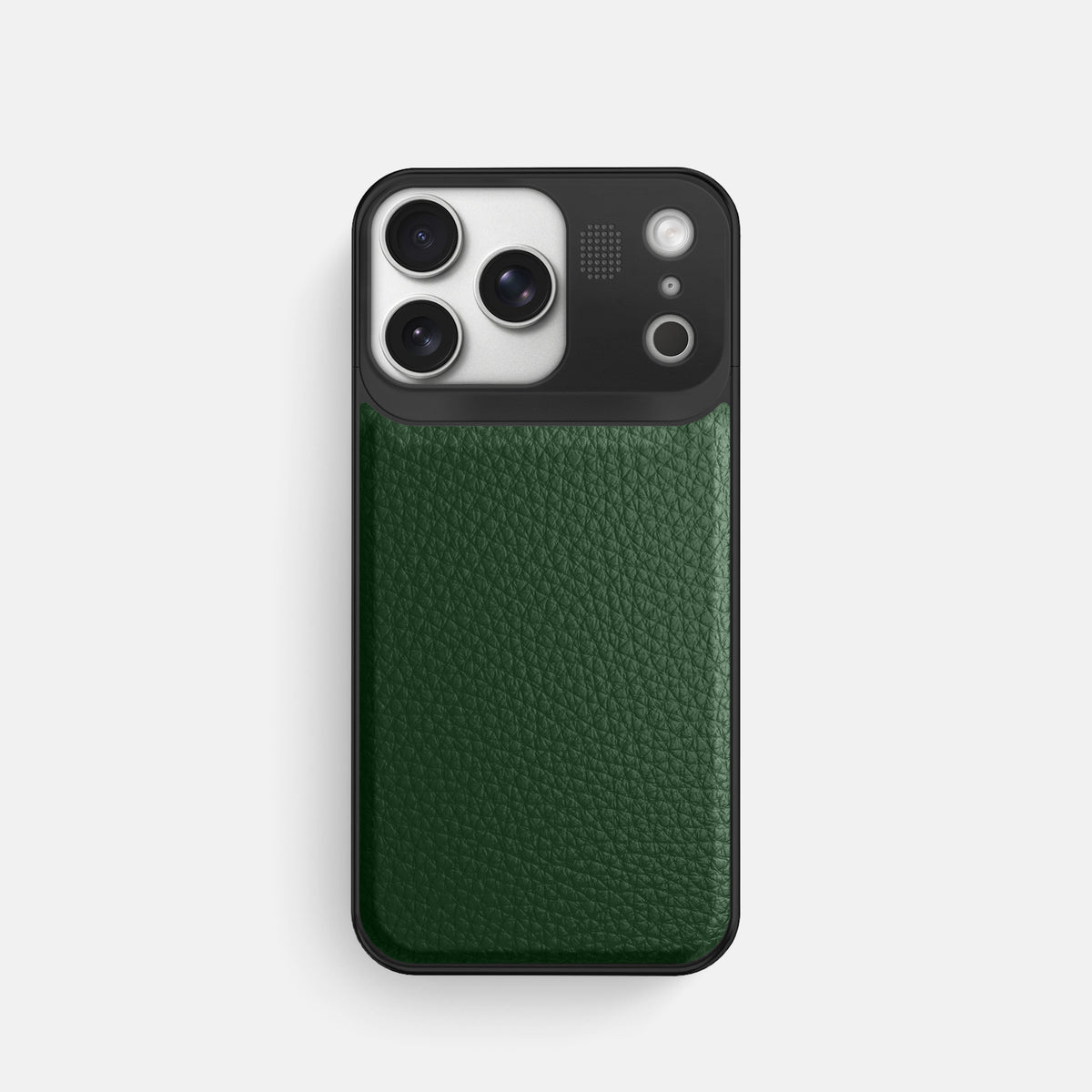 Metal Case For iPhone 17 Pro In Calf -1 | Dark-Green-Black