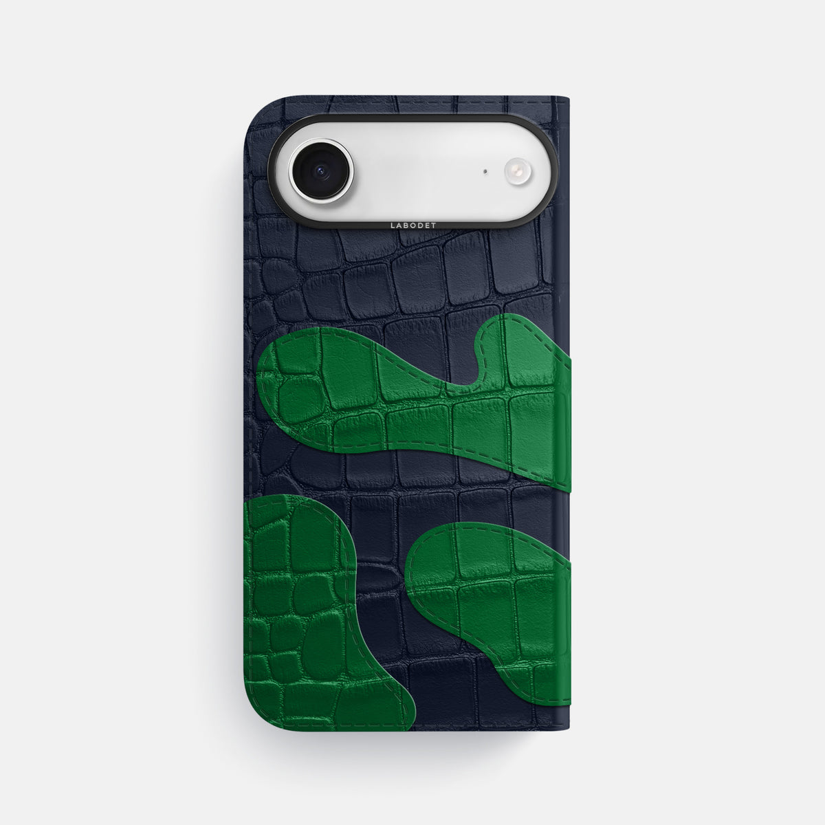 Camouflage Folio For iPhone 17 Air In Alligator -3 | Navy-Blue-Black