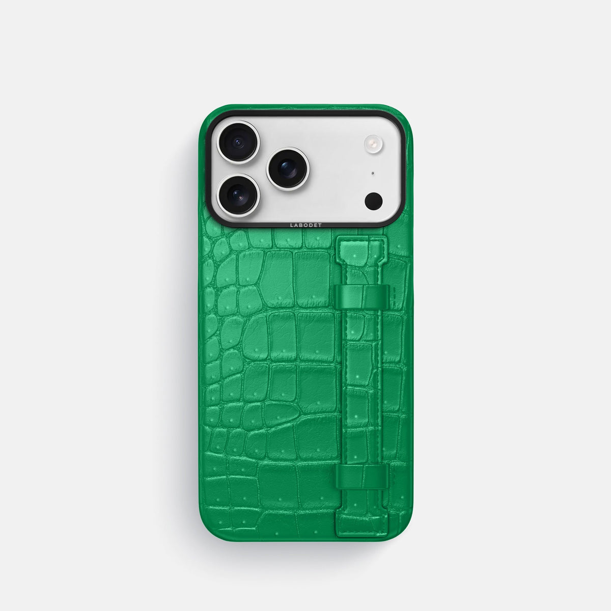 Handle Case For iPhone 18 Pro In Porosus Crocodile -1 | Cactus-Green-Black