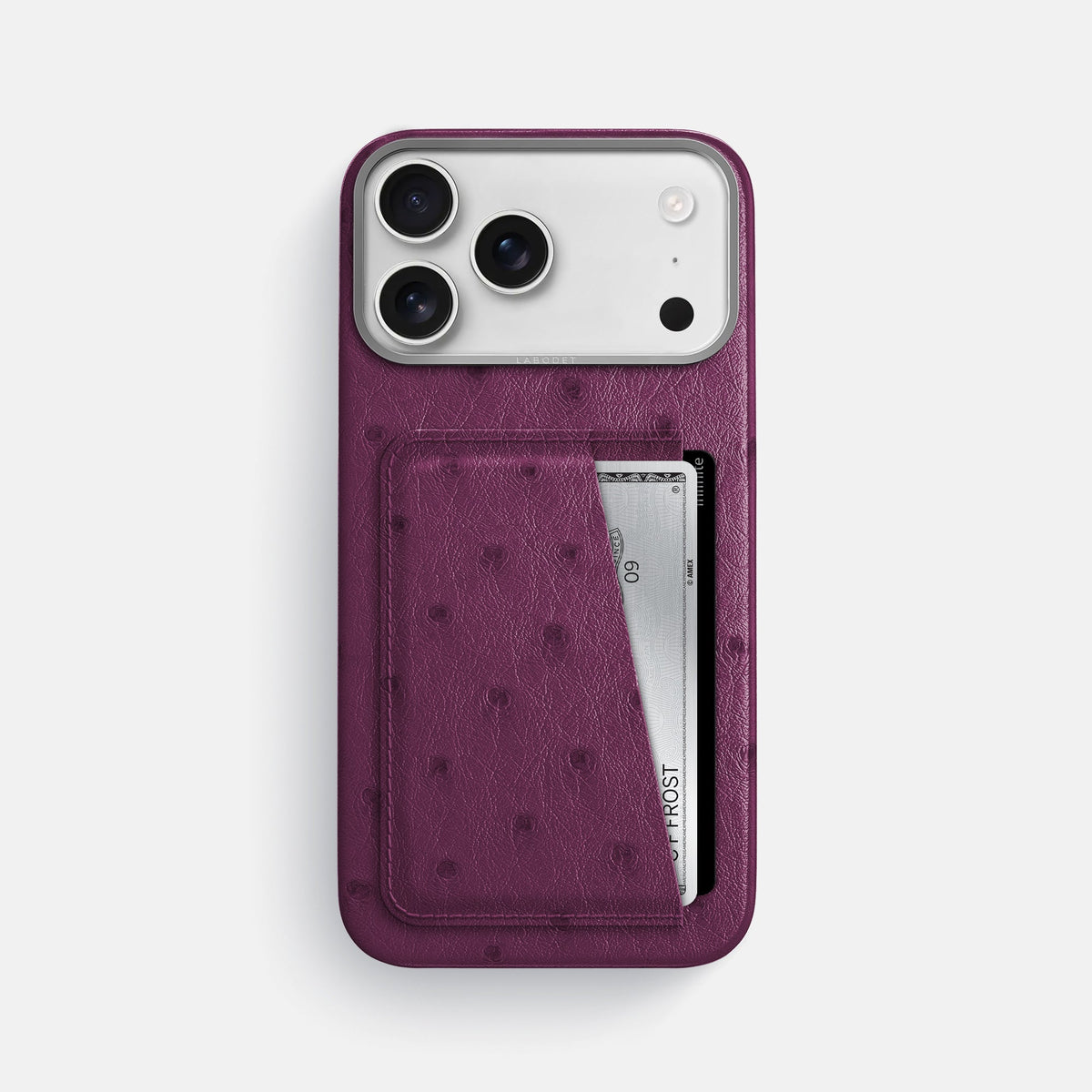 Double Card Case For iPhone 18 Pro Max In Ostrich -1 | Purple-Steel