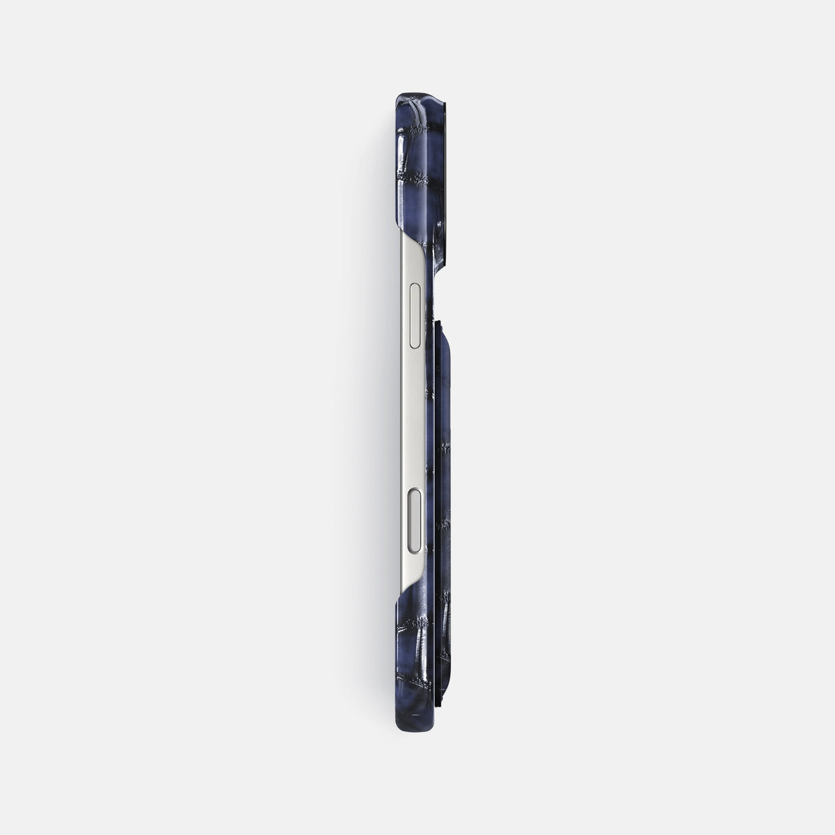 Double Card Case For iPhone 17 Pro Max In Patina Alligator -3 | Havana-Blue-Black