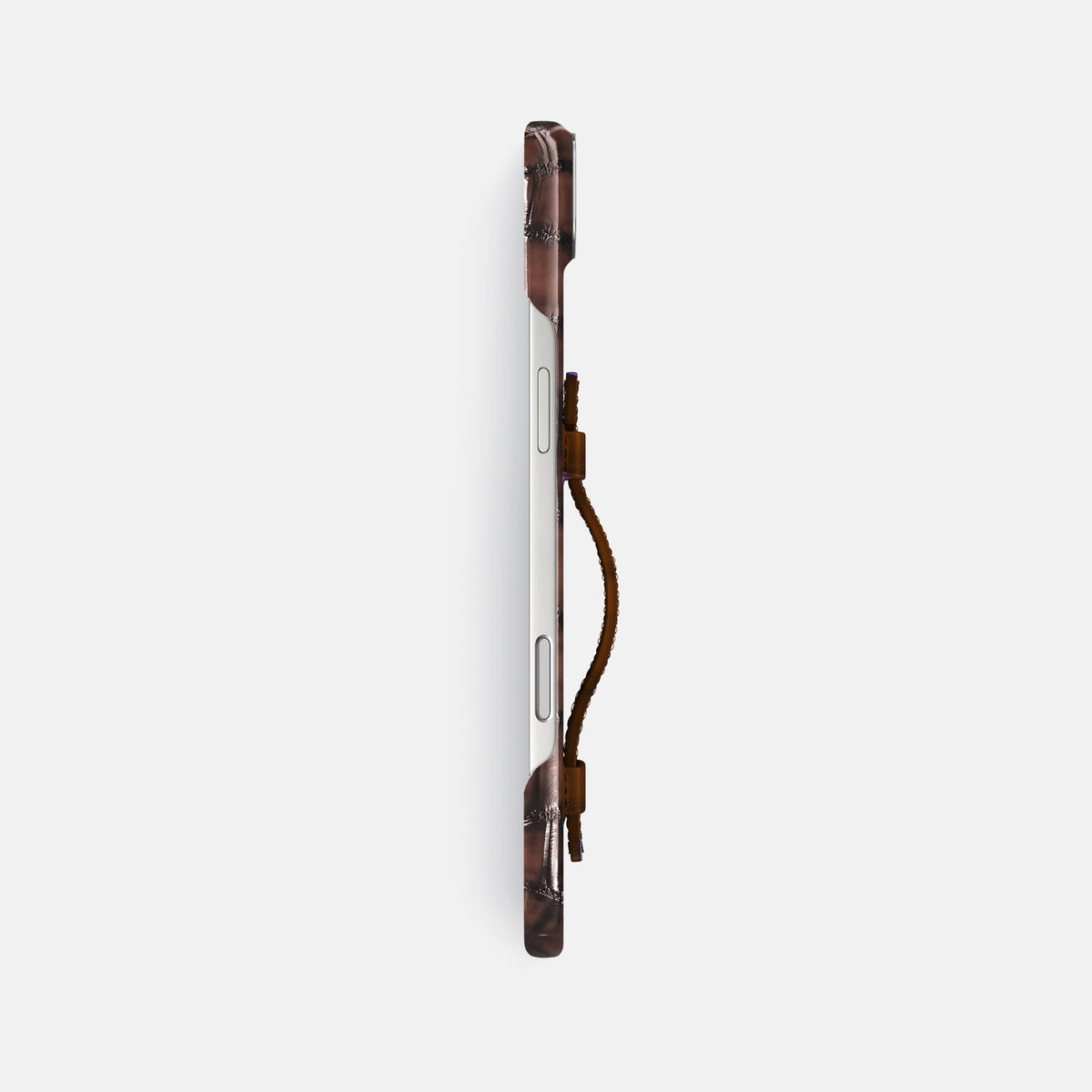 Handle Case For iPhone 17 Air In Patina Alligator -3 | Havana-Brown-Steel