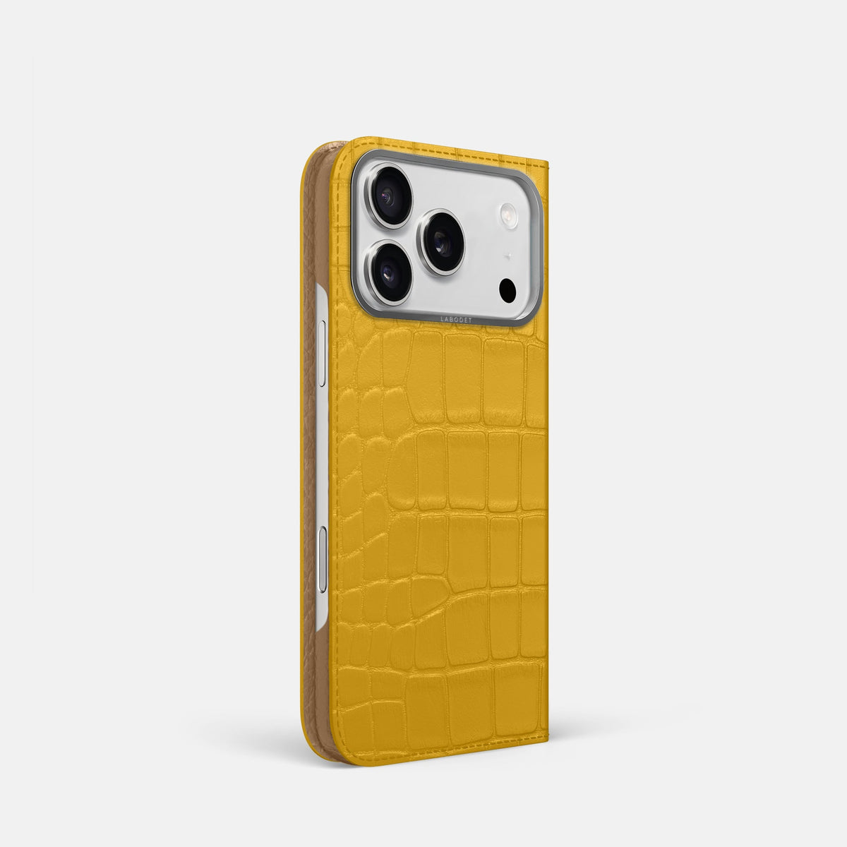 Folio Case For iPhone 18 Pro In Alligator -1 | Yellow-Steel