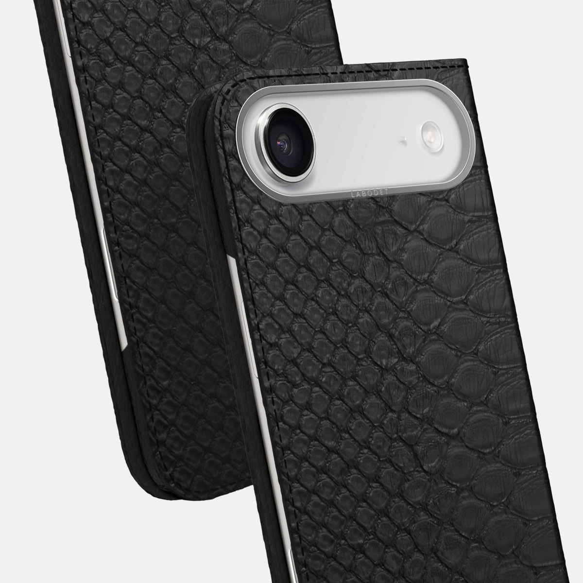 Folio Case For iPhone 17 Air In Python -5 | Black-Steel