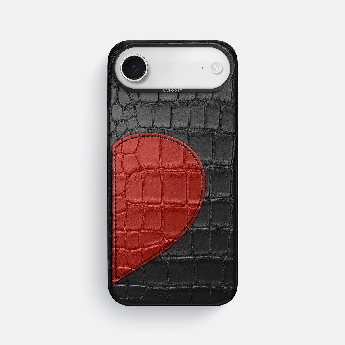 Classic Case With Half Heart - Right For iPhone 17 Air In Alligator -1 | Black-Black