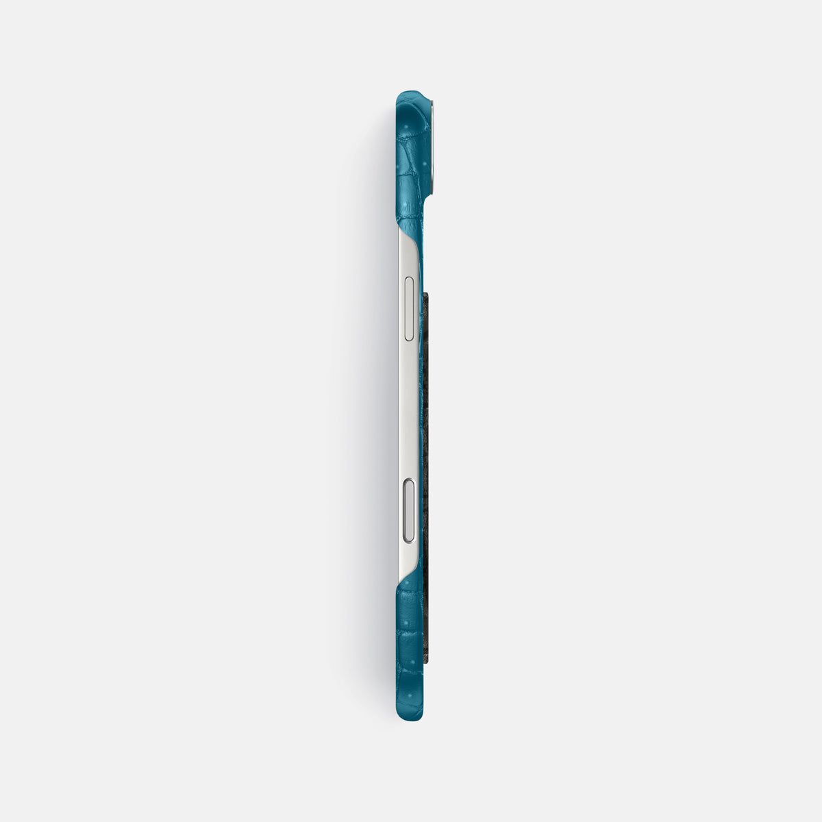 Classic Case With Carbon Dragon For iPhone 17 Air In Porosus Crocodile -3 | Turquoise-Steel