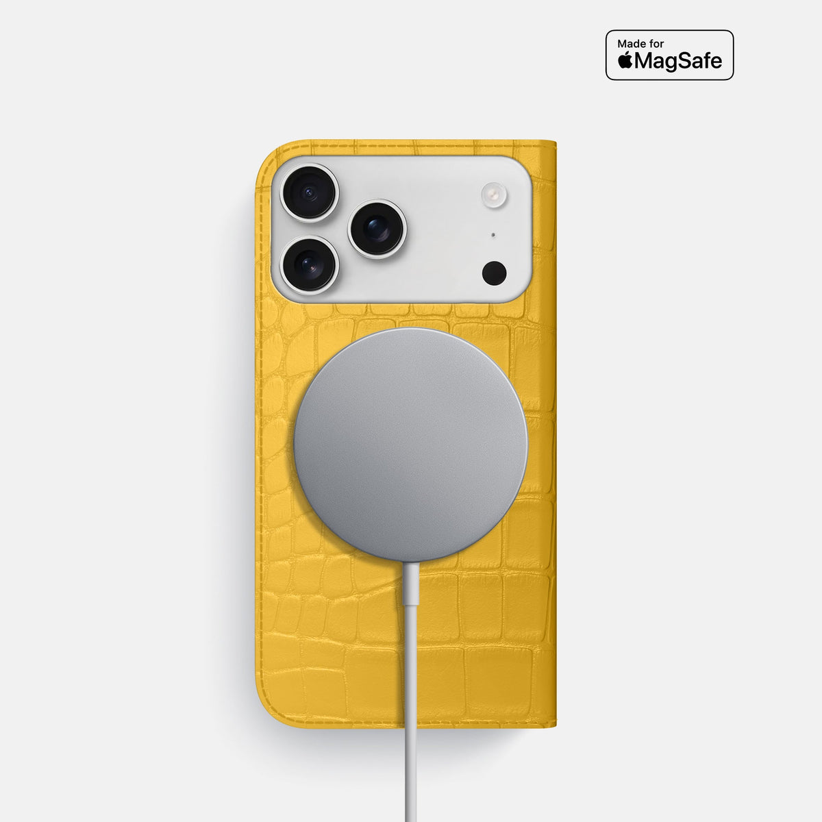 Folio Slim Case For iPhone 18 Pro In Alligator -3 | Yellow