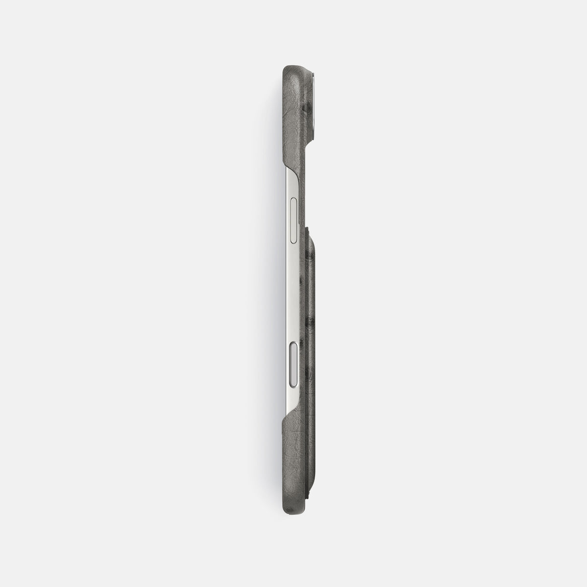 Double Card Case For iPhone 17 Air In Ostrich -3 | Grey-Steel