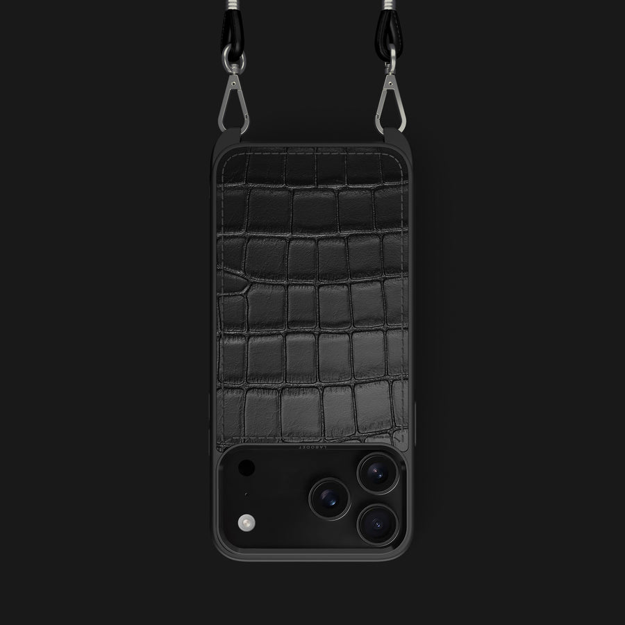Crossbody Sport Case Edition Black For iPhone 17 Pro In Alligator