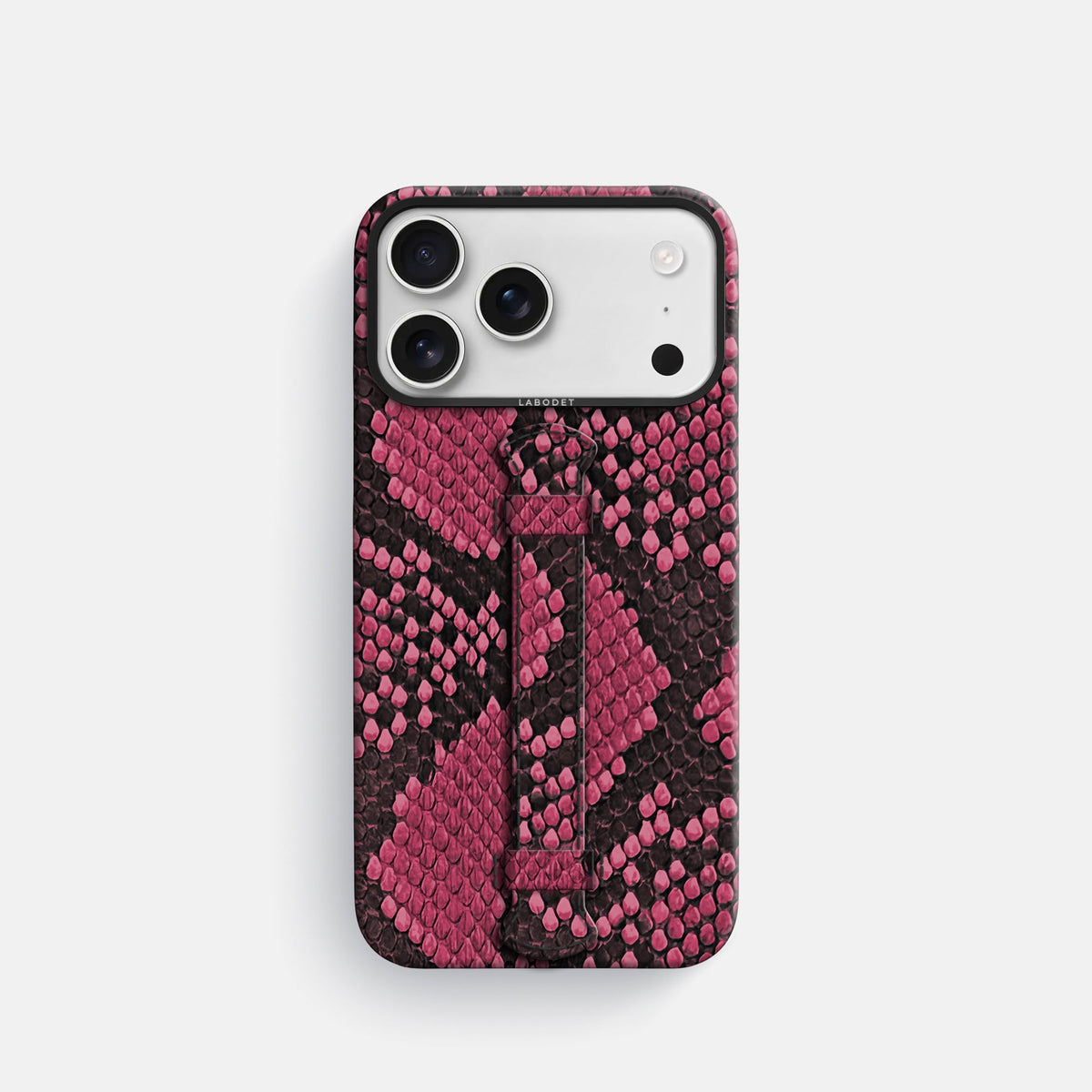 Center Handle For iPhone 18 Pro In Deluxe Python -1 | Burgundy-Black