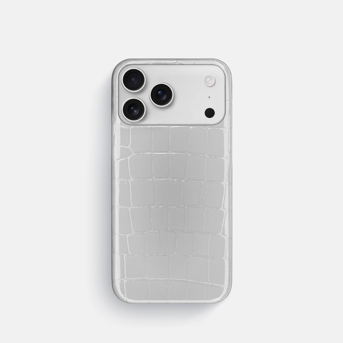 Slim Case For iPhone 18 Pro In Shiny Alligator -1 | White