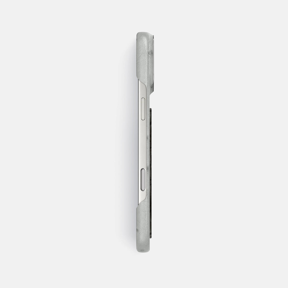 Classic Case With Carbon Dragon For iPhone 18 Pro Max In Ostrich -3 | White-Steel