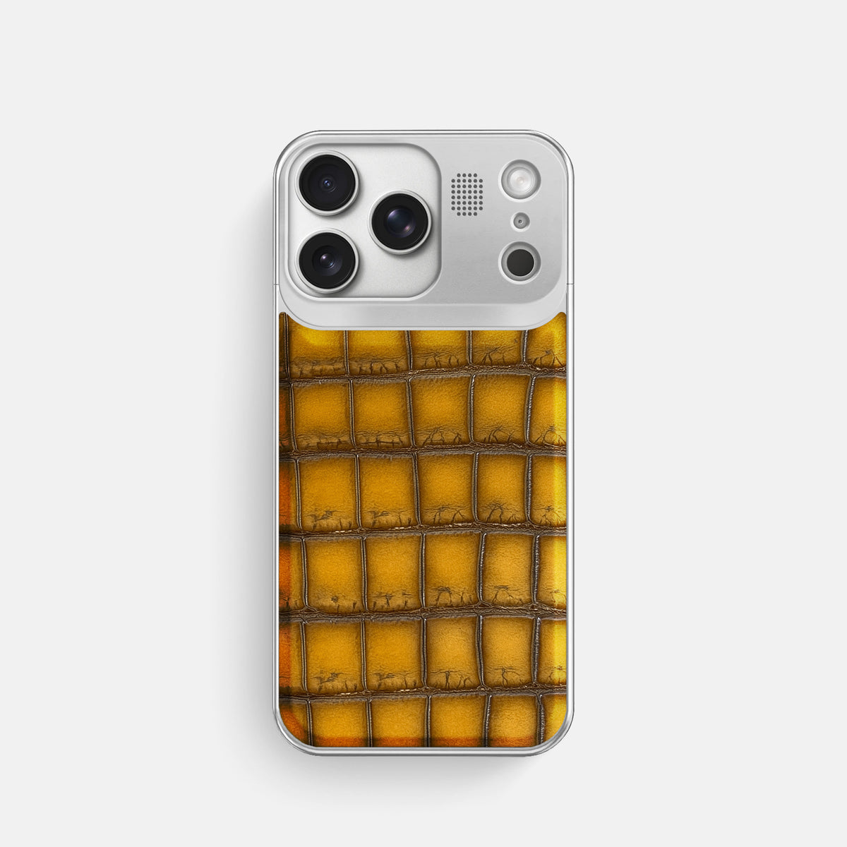 Metal Case For iPhone 17 Pro In Patina Alligator -1 | Sydney-Steel