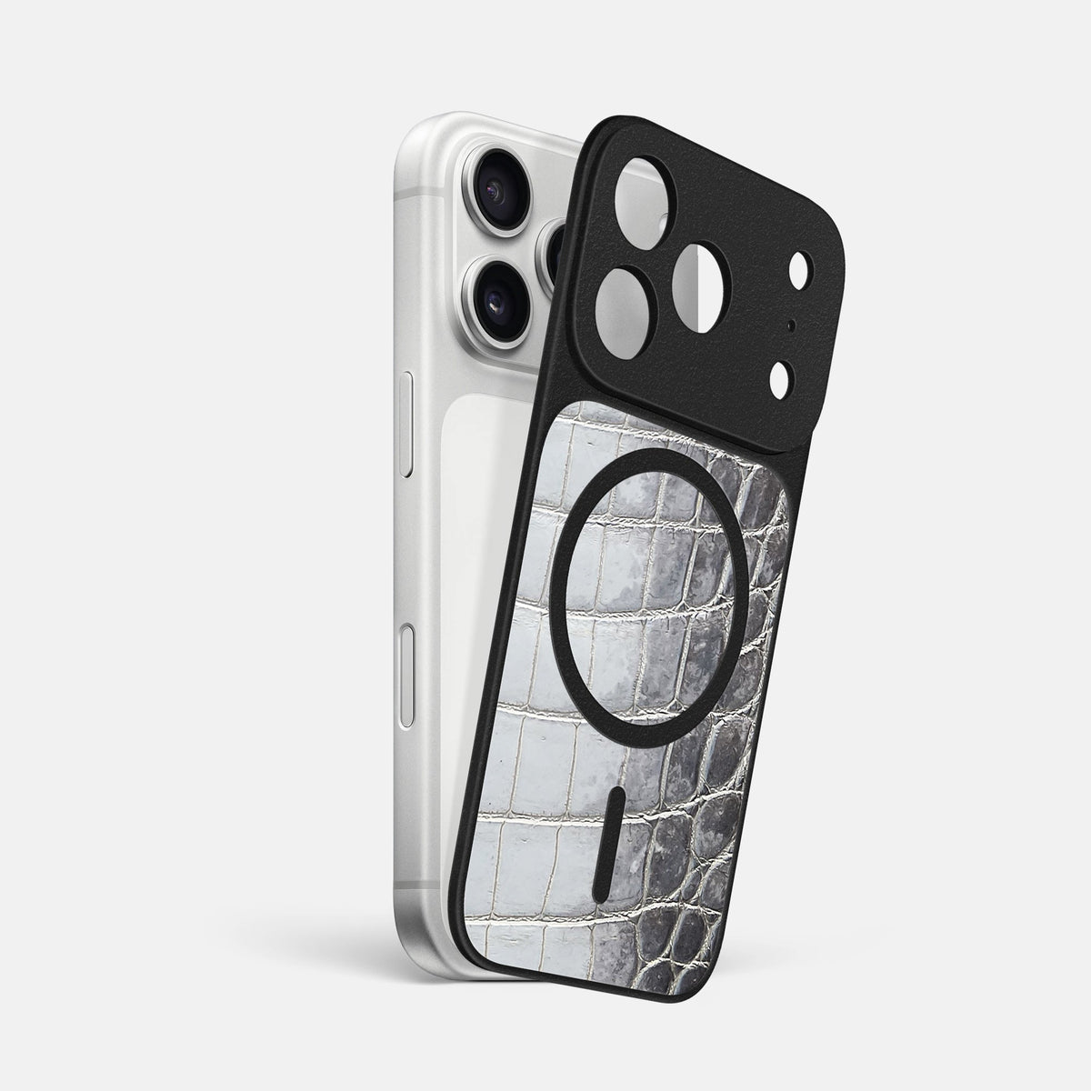 MagSafe Mask For iPhone 18 Pro Max In Himalayan Crocodile -1 | Silver