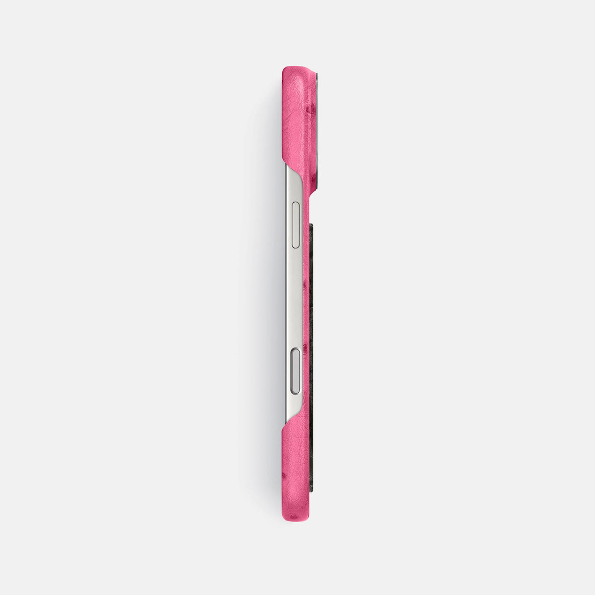 Classic Case With Carbon Dragon For iPhone 18 Pro Max In Ostrich -3 | Pink-Steel