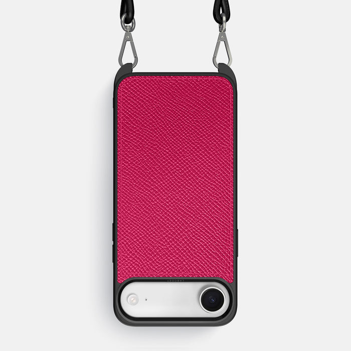 Crossbody Sport Case For iPhone 17 Air In Epsom-Style Calf -1 | Fuchsia