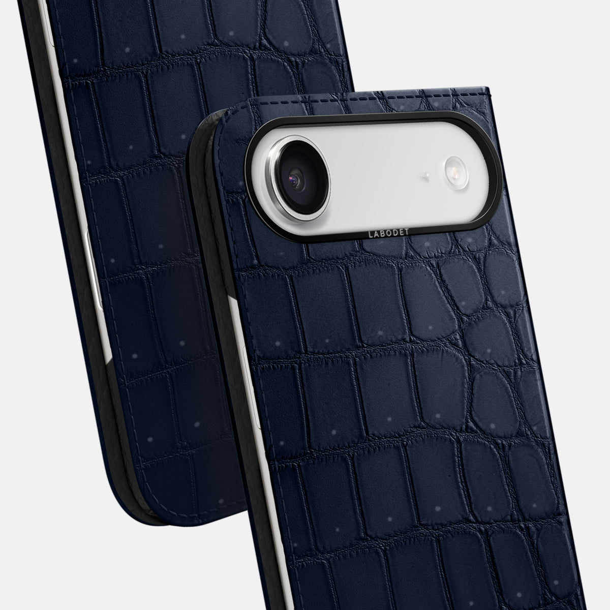 Folio Case For iPhone 17 Air In Porosus Crocodile -5 | Deep-Blue-Sea-Black
