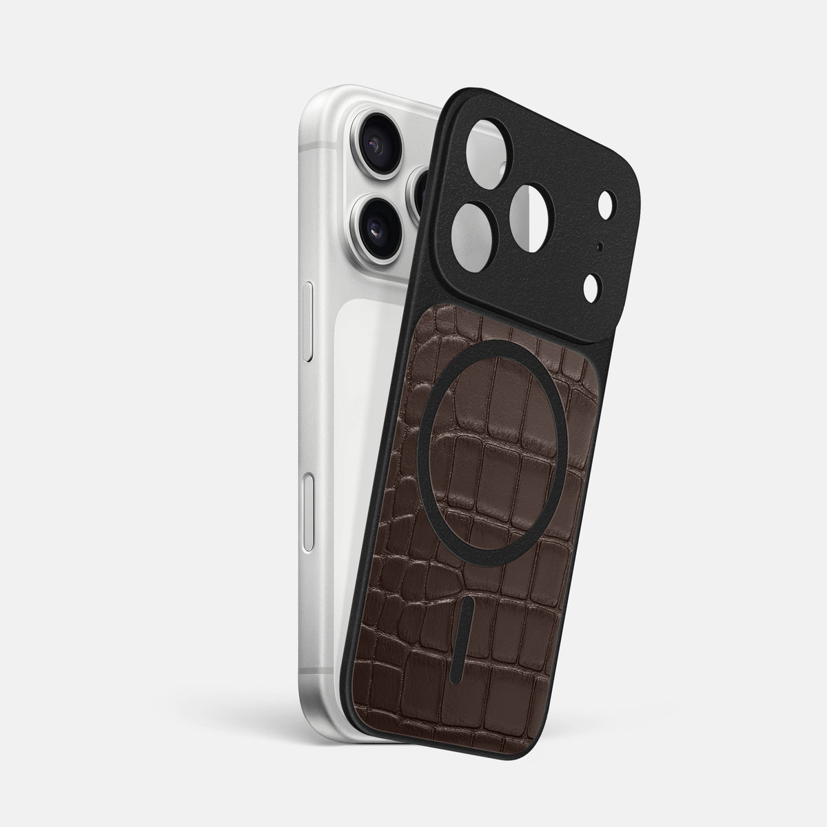 MagSafe Mask For iPhone 17 Pro Max In Alligator -1 | Dark-Brown