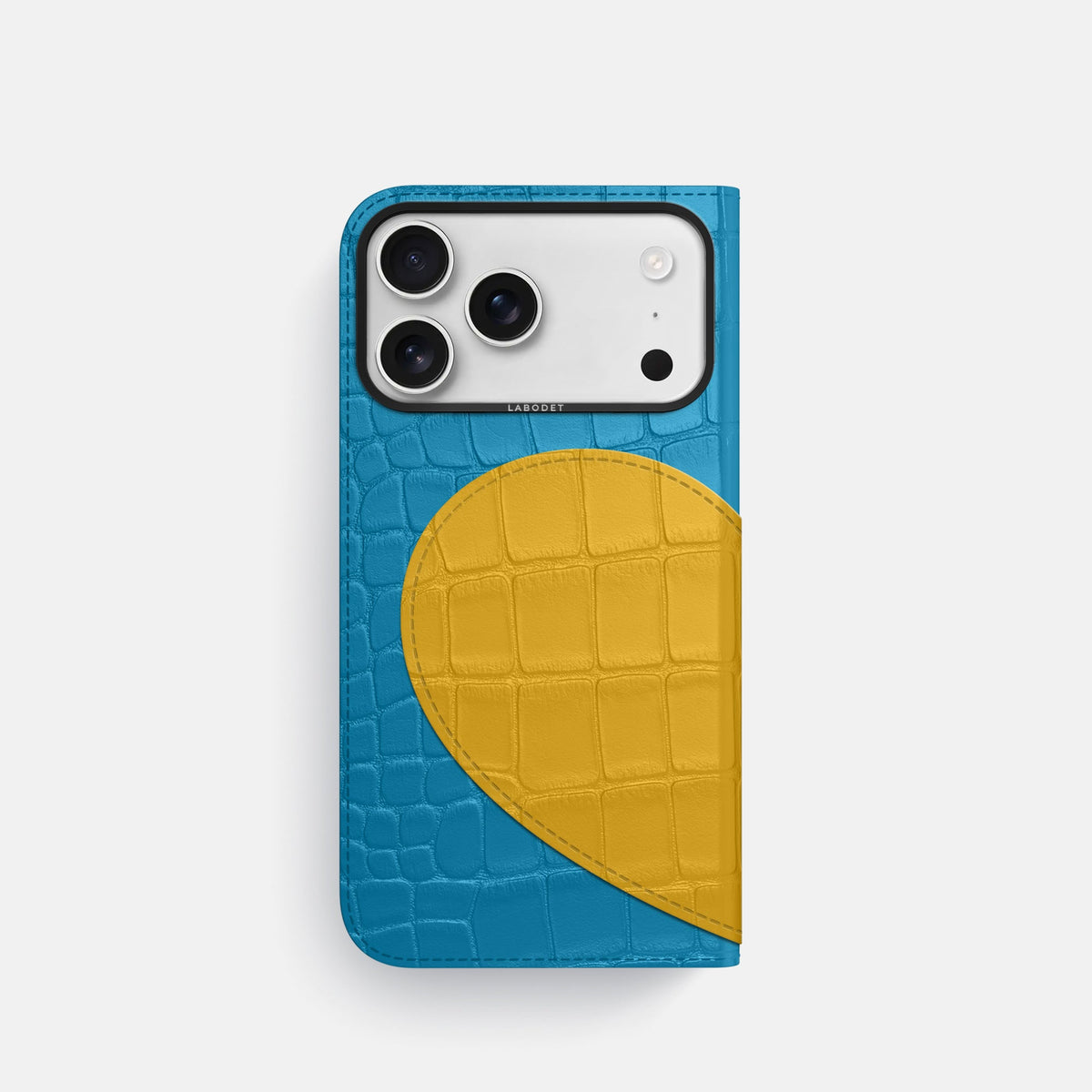 Folio Case With Heart For iPhone 18 Pro In Alligator -3 | Curaçao-Blue-Black